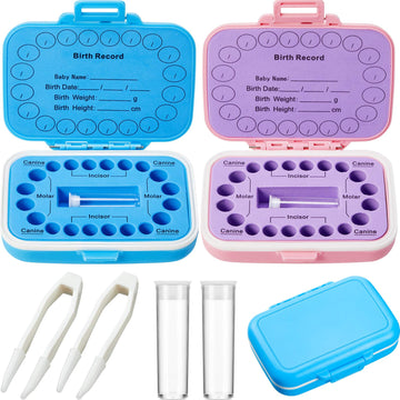 2 Pieces Baby Teeth Keepsake Box Tooth Holder Kids Teeth Keepsake Holder Teeth Container For Lost Teeth Cute Kids Deciduous Teet