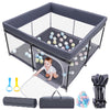 Foldable Baby Playpen with Mat, 50x50 Playpen for Babies and Toddlers, Play Pen for Baby with Gate, Breathable, Collapsible 