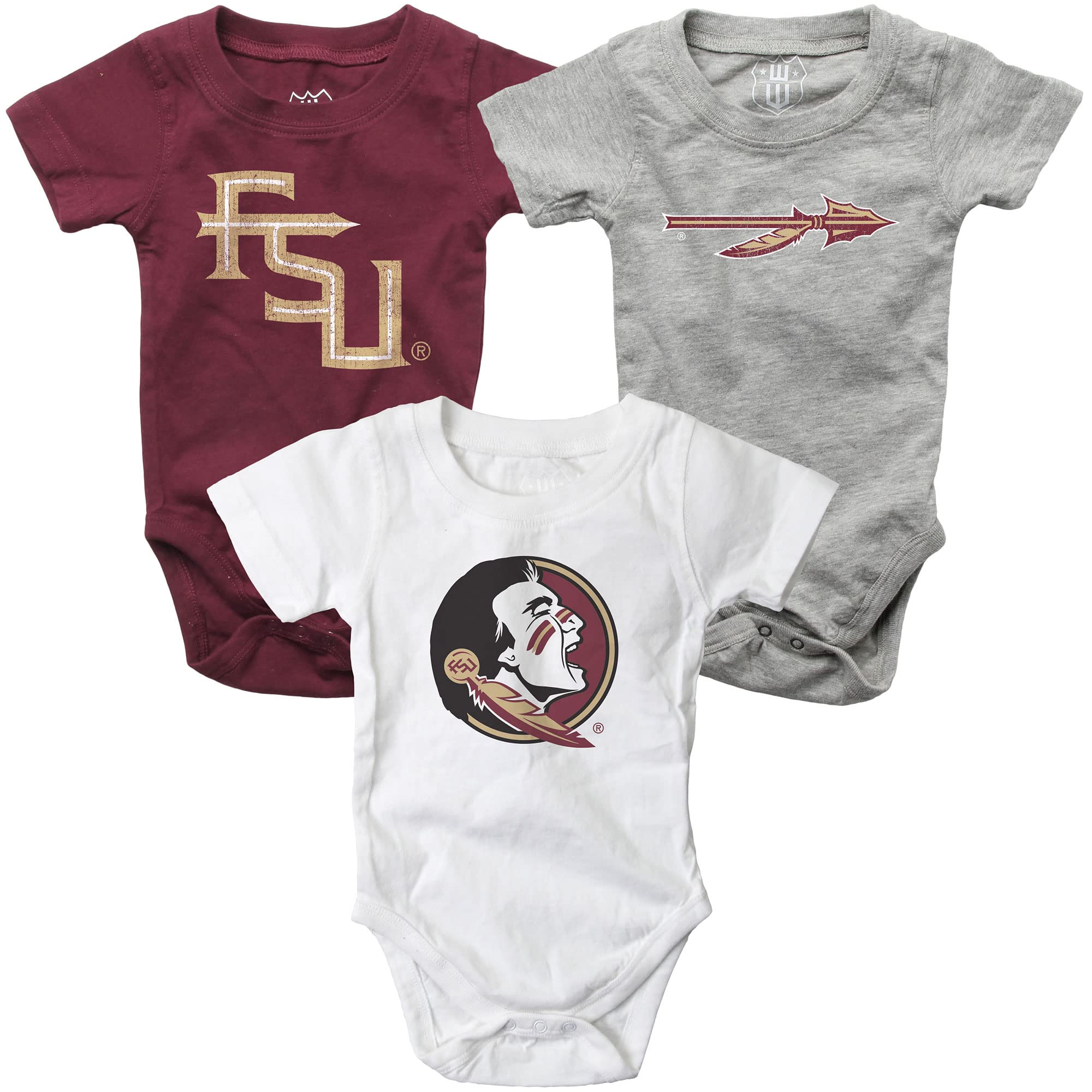 Wes And Willy Baby Florida State Seminoles 3 Pack Bodysuits 6M – WBBAPB09JL2BZD8