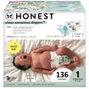 The Honest Company Clean Conscious Diapers | Plant-Based, Sustainable | Above It All + Barnyard Babies | Super Club Box, Size 1