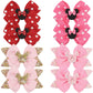 Qearl 8 Pcs Mouse Ears Bow Clips For Girls, Polka Dot Red Bows Theme Park Costume Party Decoration For Toddlers Girls In Pairs