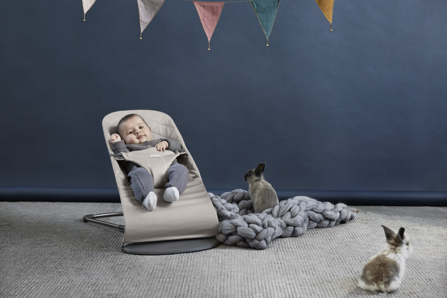 Babybjrn Bouncer Bliss, Sand Gray, Cotton (006017Us)