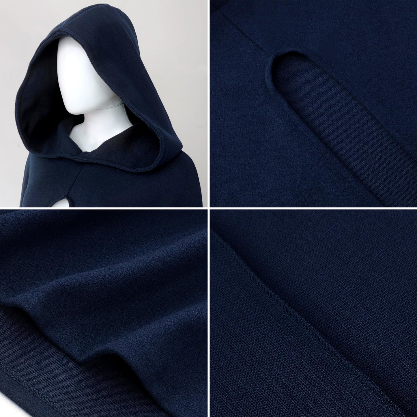 Homelex Blue Renaissance Costume For Boys - Kids Medieval Cloak With Hood Halloween Ranger Wizard Elven Hooded Cape Robe