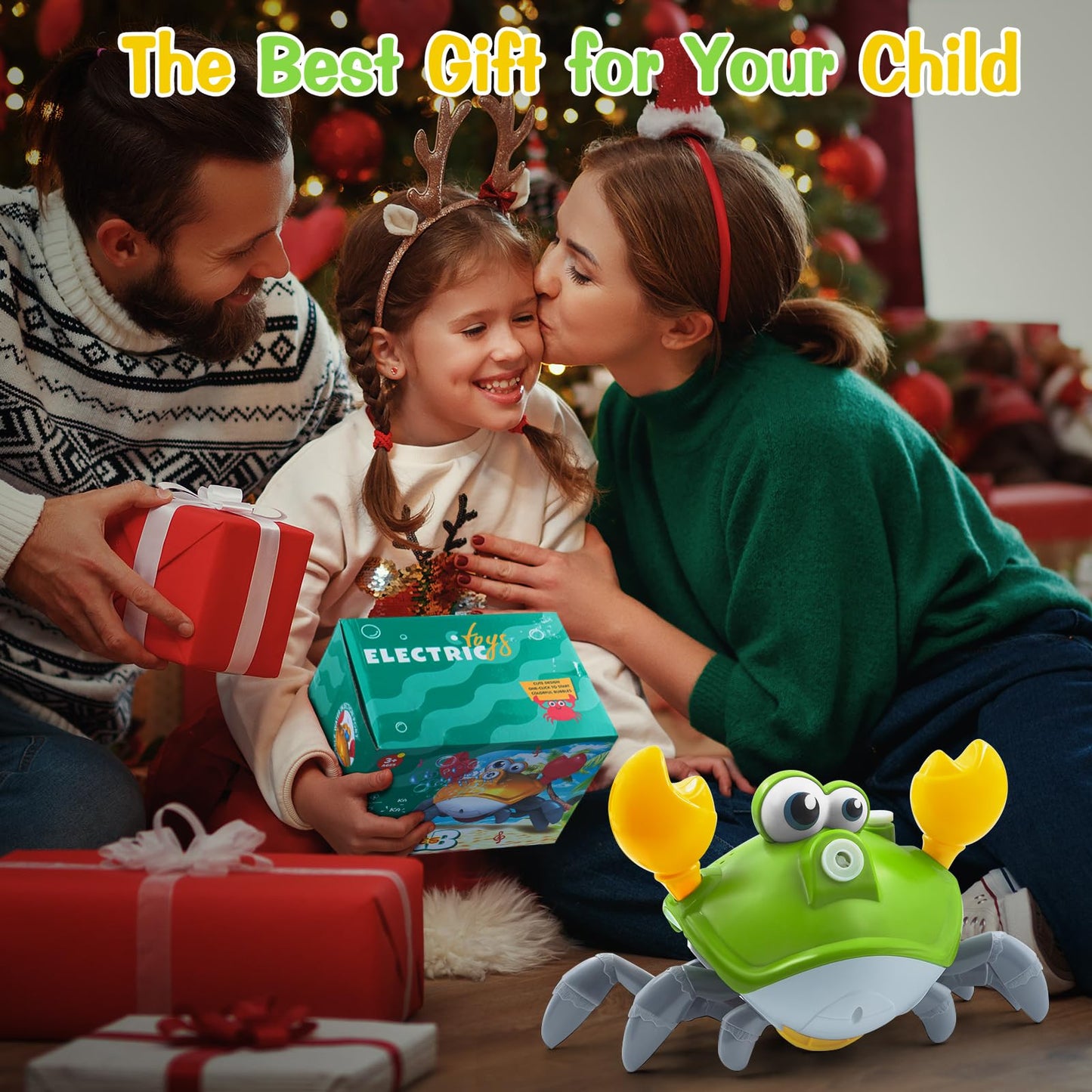 Crawling Crab Baby Toy - Rechargeable Bubble Machine - Tummy Time Toys - Automatic Crawling Crab Bubble Blower Machine for 3 4 5