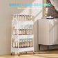 Volnamal Baby Diaper Caddy Organizer, Metal Utility Diaper Cart, Multifunction Essential Newborn Baby Registry Items, Movable Ch