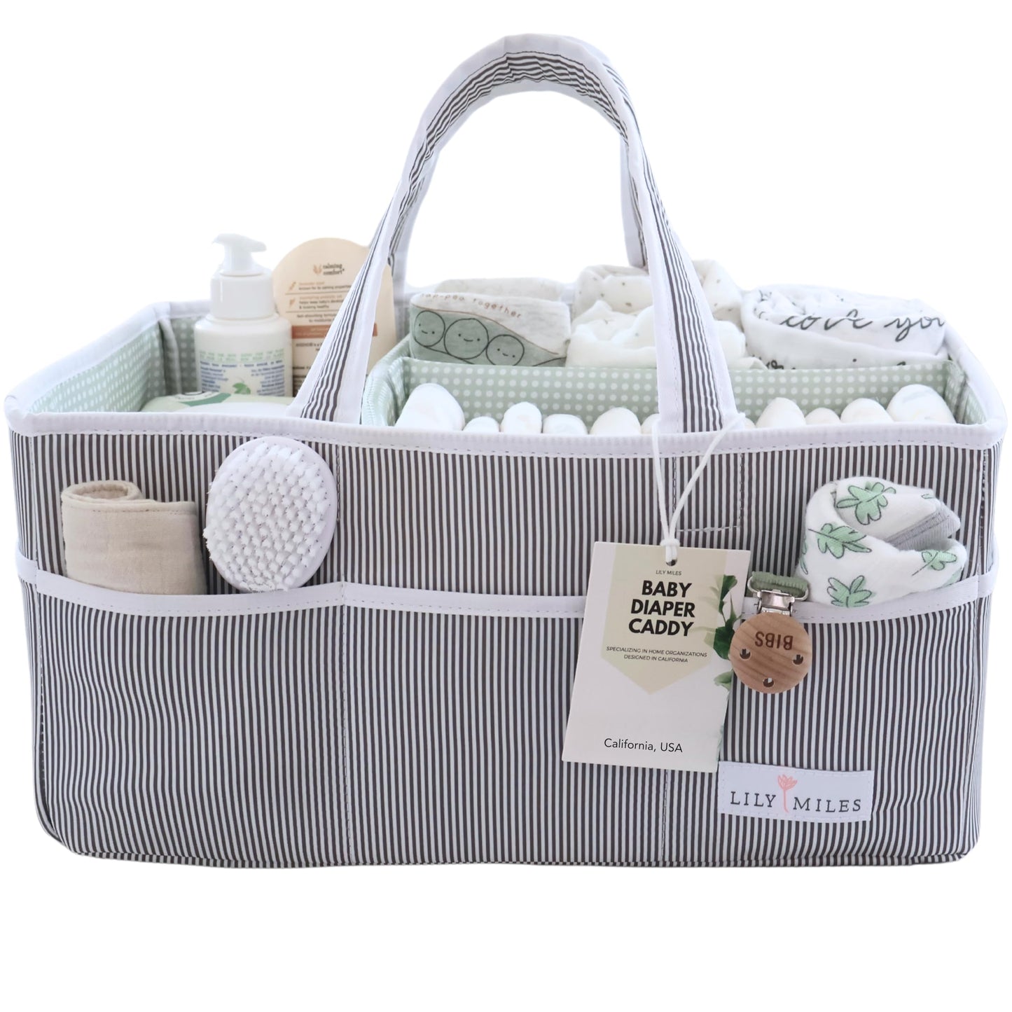 Lily Miles Baby Diaper Caddy - Large Organizer Tote Bag For Baby Essentials Boy Or Girl - Baby Shower Basket - Nursery Must Have