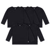 Gerber Baby Toddler 5-Pack Solid Long Sleeve T-Shirts Jersey 160 Gsm, Black, 18 Months