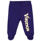 Gerber Nfl Minnesota Vikings 3 Pack Bodysuit Footed Pant And Cap Registry Gift Set, Purple/White Minnesota Vikings, 0-3M