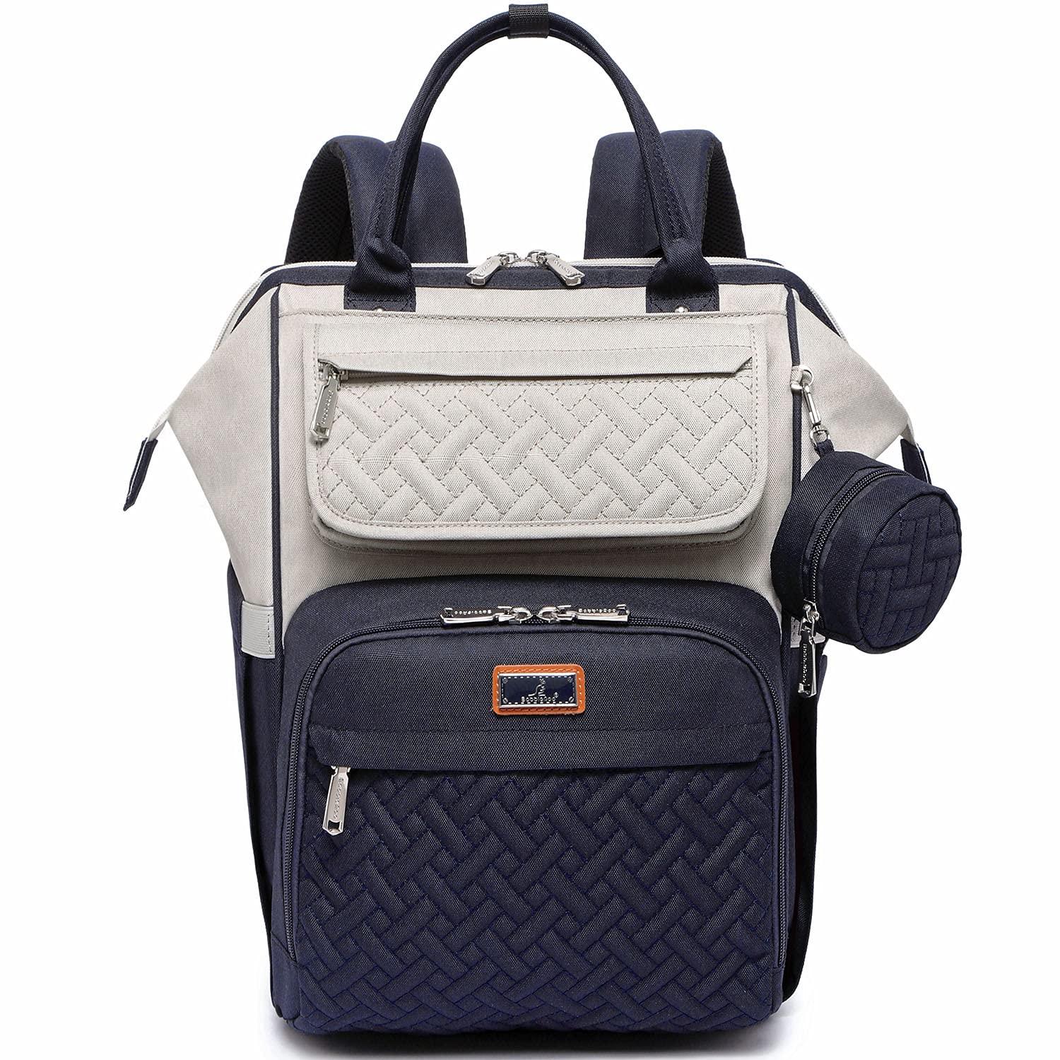 Babbleroo Diaper Bag Backpack, Multifunction Large Bags With Changing Pad & Stroller Straps Pacifier Case, Unisex Stylish Travel