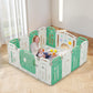HOMMOW Baby Playpen,Foldable Plastic Playpen for Babies and Toddlers,14 Panels Fence with Lockable Door,Music Player,Soccer Goal