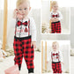 Bilison Infant Baby Boy Christmas Outfit My First Christmas Gentleman Romper Red Plaid Pants With Hat Clothes Sets