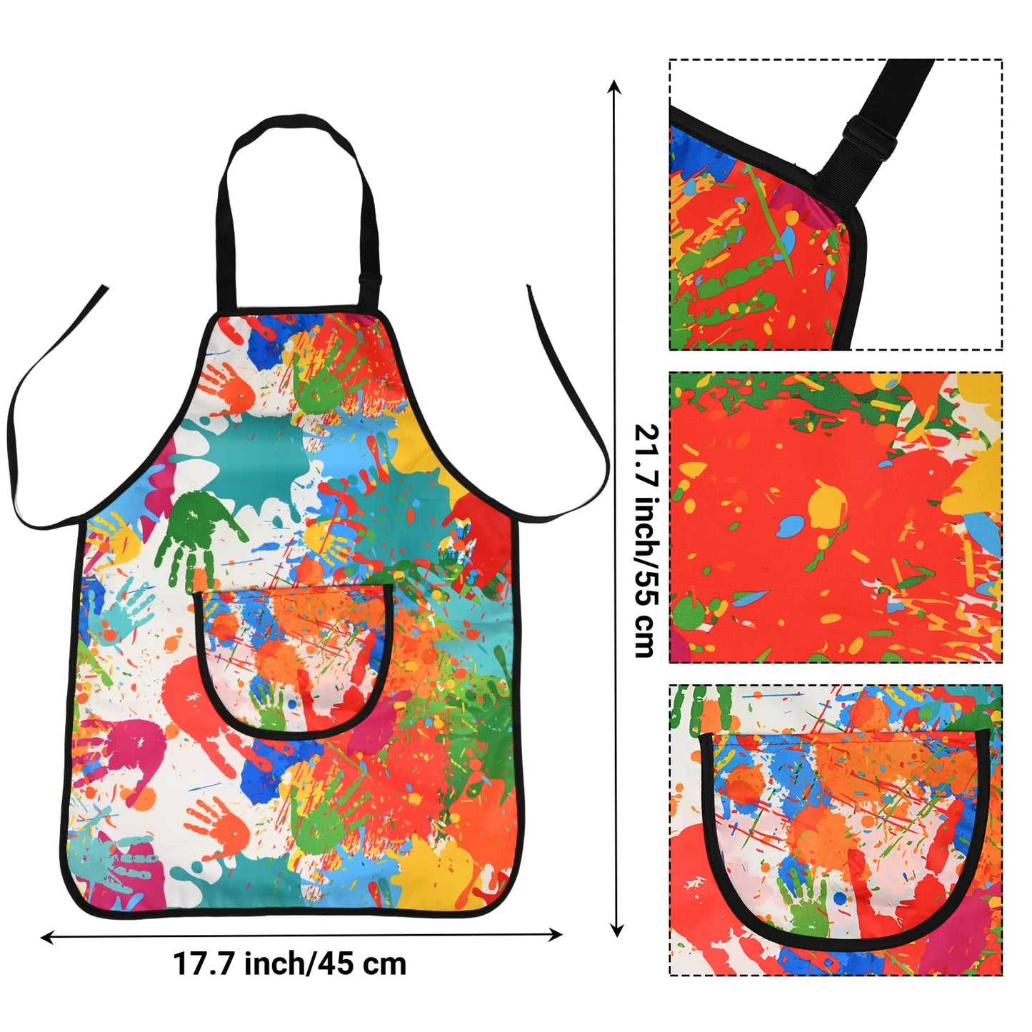 Matiniy 6 Pcs Artist Costume Accessories Set Black Beret Hat,Colorful Footprint Apron,Painting Brush And Drawing Board Set (Blac