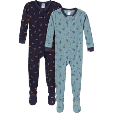 Gerber Baby-Boys 2-Pack Footed Pajamas, Guitars, 6-9 Months