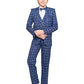 Jeetethnics Boys Navy Blue Checked Coat Suit Set With Waistcoat Shirt And Trousers (9083Bq)