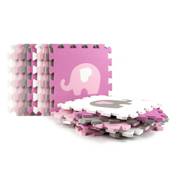 Tadpoles Elephants With Hearsfoam Playmats For Kids, 16 Interlocking Foam Tiles, Waterproof, Durable, And Long-Lasting | Total F