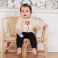 Visgogo Toddler Girl Boys Valentine'S Day Knit Sweater Long Sleeve O Neck Letter Heart Embroidery Pullover Knitwear (Beige, 12-1
