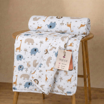 Trance Home Linen 100% Cotton | New Born Baby Blanket | Baby Dohar Swaddler Comforter | Warm Baby Essential (1 Month to 12 Month