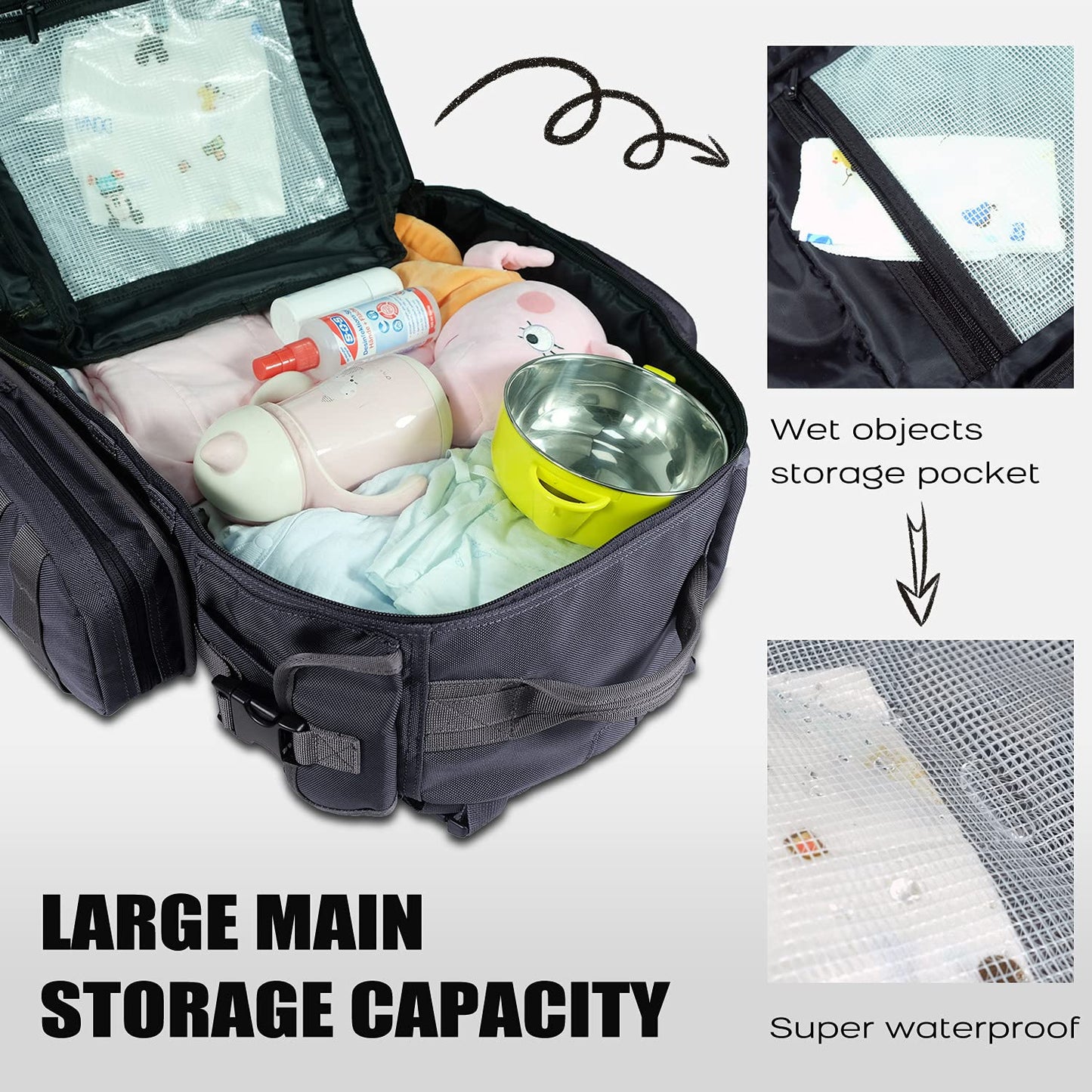Dinictis Dad Diaper Bag, Mens Diaper Bag Backpack With Diaper Changing Mat, Military Diaper Backpack
