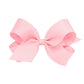 Wee Ones Girls' Classic Grosgrain Hair Bow On A Weestay Clip With Plain Wrap, Large, Light Pink