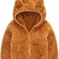 Karlywindow Toddler Baby Boy Girl Little Cute Bear Hoodie Jacket Sherpa Fuzzy Winter Warm Sweatshirt Coat