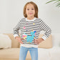 Akyzic Little Girls Sweatshirt Unicorn Long Sleeve Crewneck Shirts Children Winter Outfits Cute Tops Pullover Kids Striped Sweat