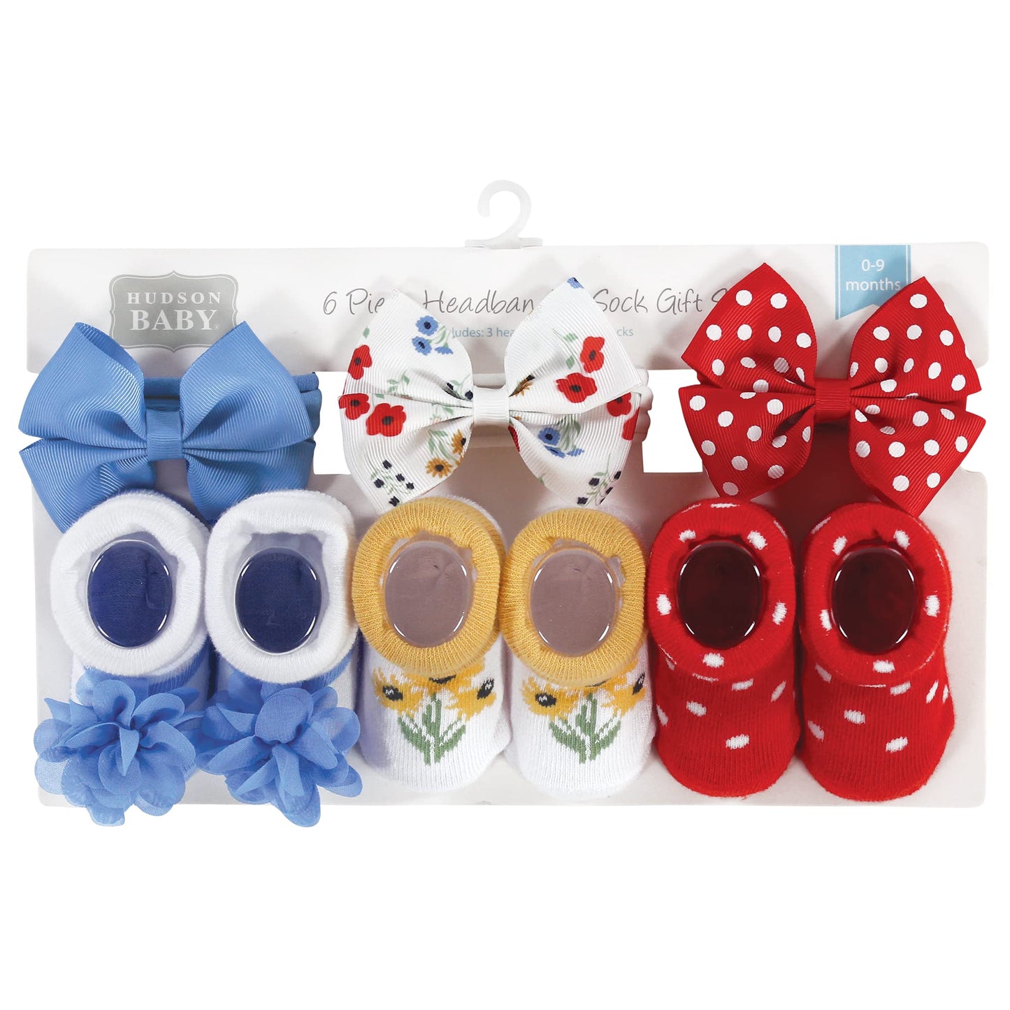 Hudson Baby Baby Girls' Headband And Socks Giftset, Wildflower, One Size