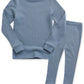 VAENAIT BABY Kids Girls Long Sleeve Modal Sleepwear Pajamas 2pcs Set Rib Knit Blue XL