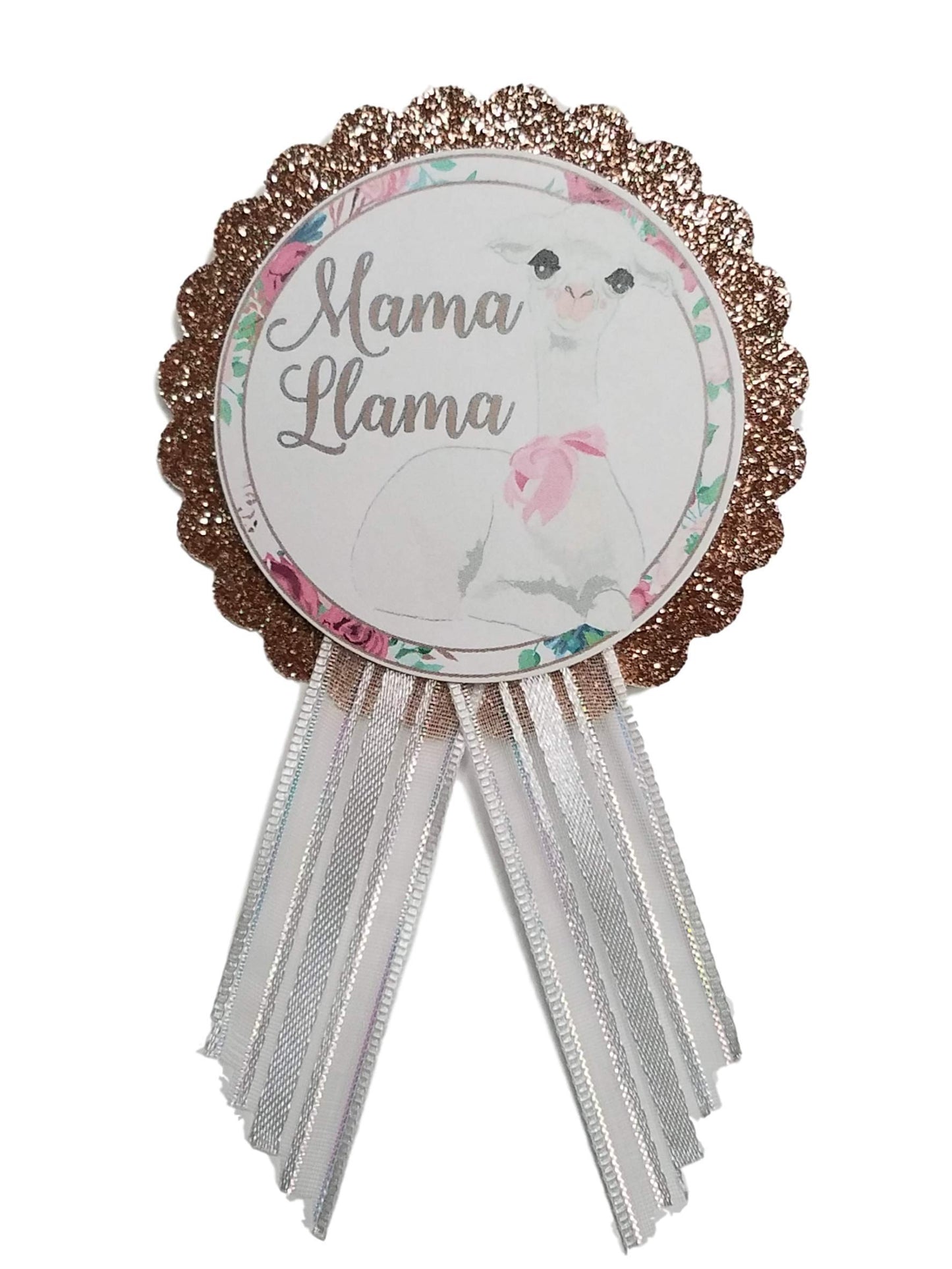 Llama Mama Mommy To Be & Papa Daddy To Be Pin Baby Shower Pin For Parents To Wear, White & Rose Gold Gold, It'S A Girl, It'S A B