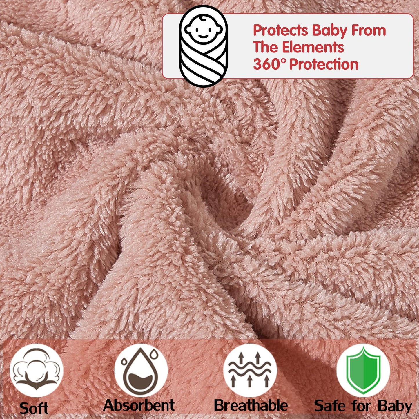 Befacl 6Pack Hooded Baby Towels, Premium Ultra Soft Absorbent Coral Fleece Baby Bath Towel For Newborns, Toddlers, And Kids, 32X