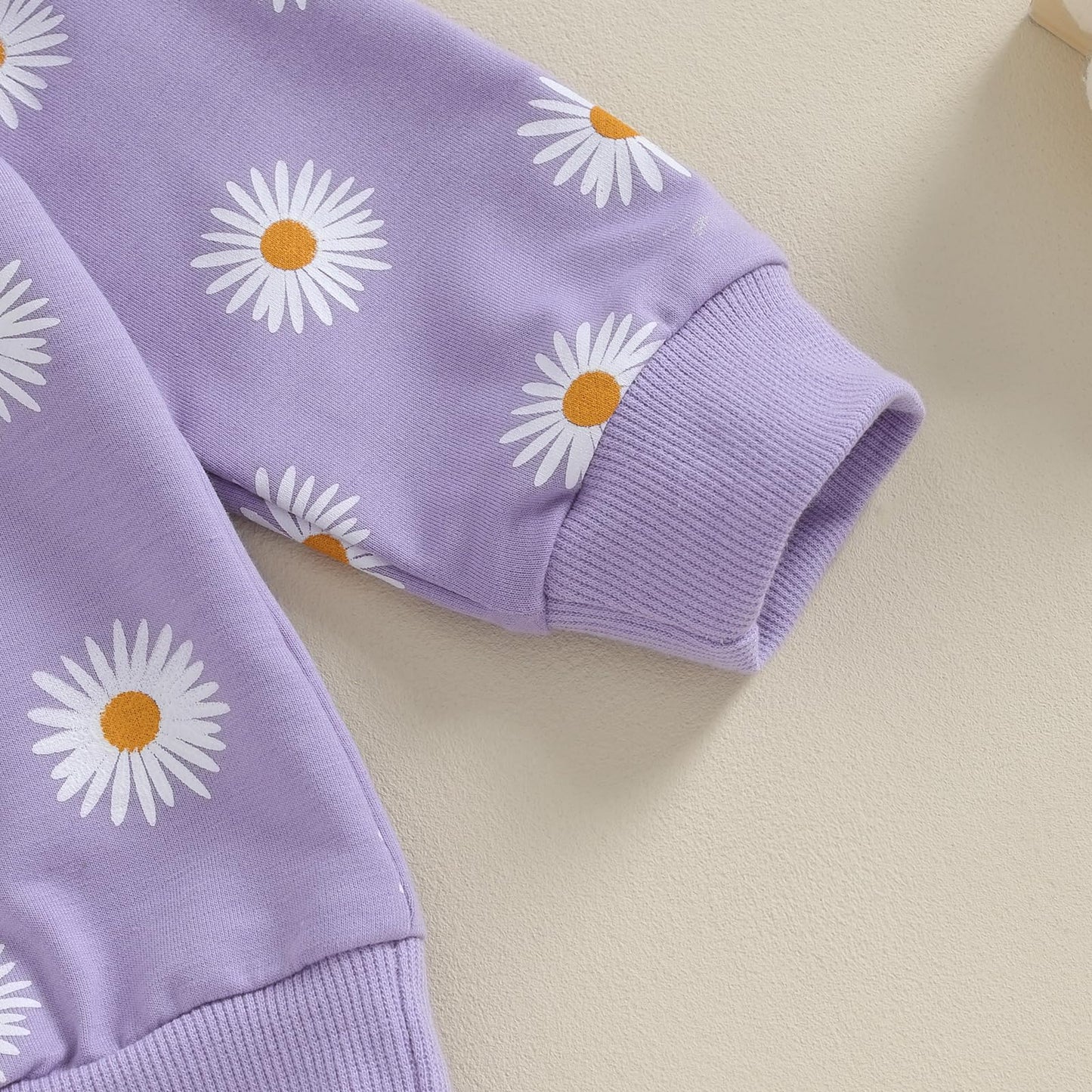 Ciycuit 3Pcs Baby Girl Fall Outfits Daisy Sweatshirt + Pants + Headband Infant Fall Winter Clothes Purple 12-18 Months