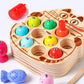 kidus Montessori Magnetic Wooden Fishing Game for Toddlers 1-3 Years Old,Fine Motor Skills Early Learning Eyes Hands Cooperation