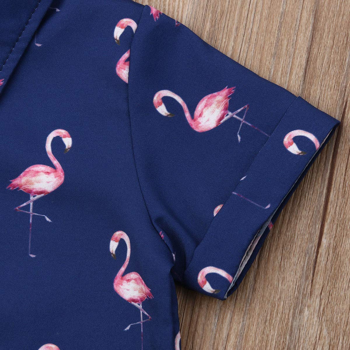 Toddler Baby Boy Flamingo Short Sleeve Button Down Shirt & Casual Shorts Set Summer Outfits 1-6 Years Clothes