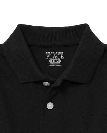 The Children'S Place Baby Boys And Toddler Boys Long Sleeve Pique Polo, Black, 4T