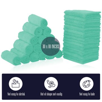 32 Pack Baby Washcloths - 10X10 Inch, Coral Fleece - Extra Absorbent And Soft Wash Clothes For Newborns, Infants And Toddlers -