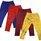 IndiWeaves Girls Pure Cotton Stylish Printed Capris 3/4th Pants (Pack of 4) Blue,Red,Maroon1,Yellow1
