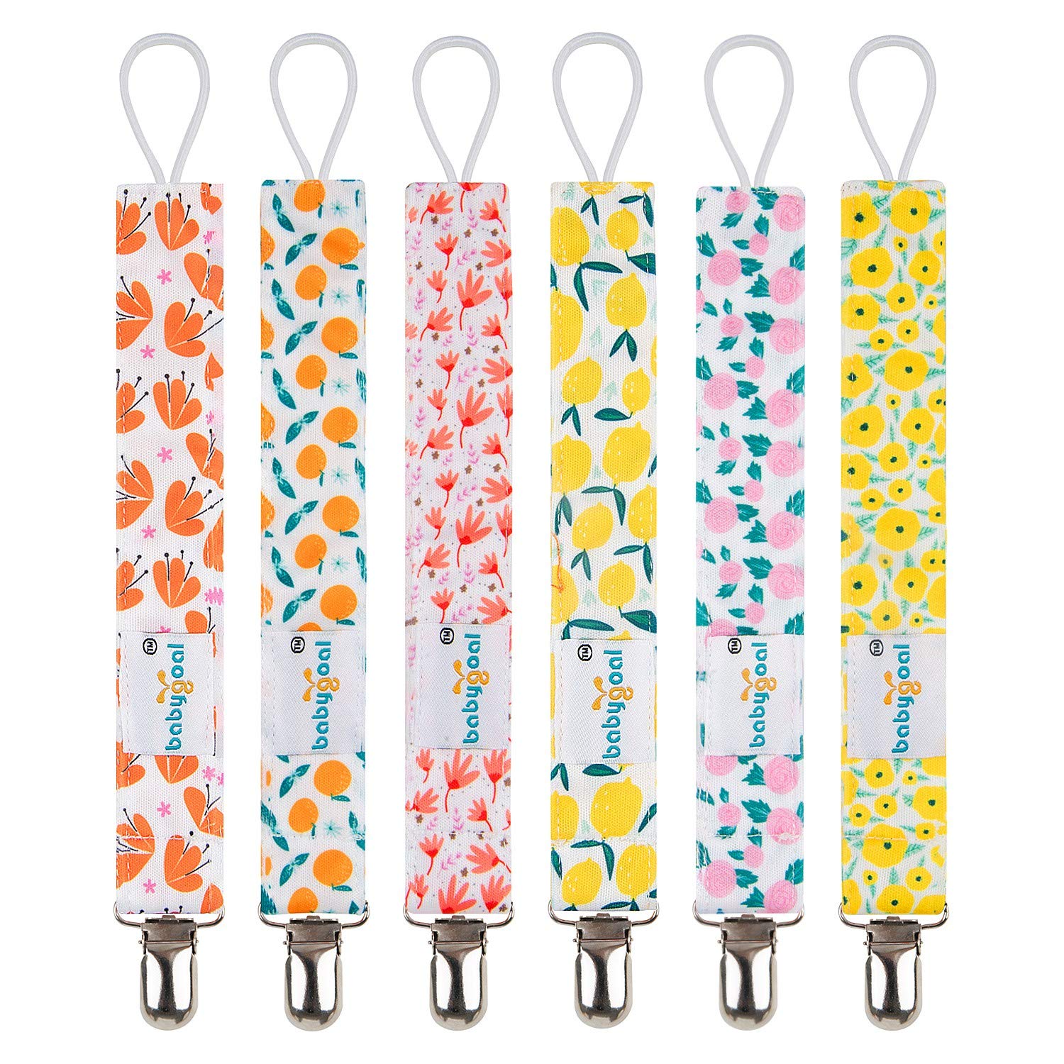 Babygoal Girl Pacifier Clips, 6 Pack Pacifier Holder For Boys And Girls Fits Most Pacifier Styles & Baby Teething Toys And Baby