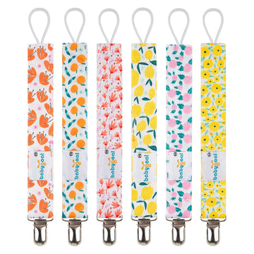 Babygoal Girl Pacifier Clips, 6 Pack Pacifier Holder For Boys And Girls Fits Most Pacifier Styles & Baby Teething Toys And Baby