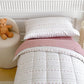 Joyreap 4 Piece Cotton Toddler Bedding Set For Girls, Flower Stripes Boho Design, Soft Breathable Cotton Toddler Comforter Set,