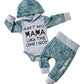 Fommy Baby Boy Clothes 3-6 Months Aint No Mama Like The One I Got Boy Clothes+Little Man Stripe Long Pants 2Pcs Infant Boy Outfi