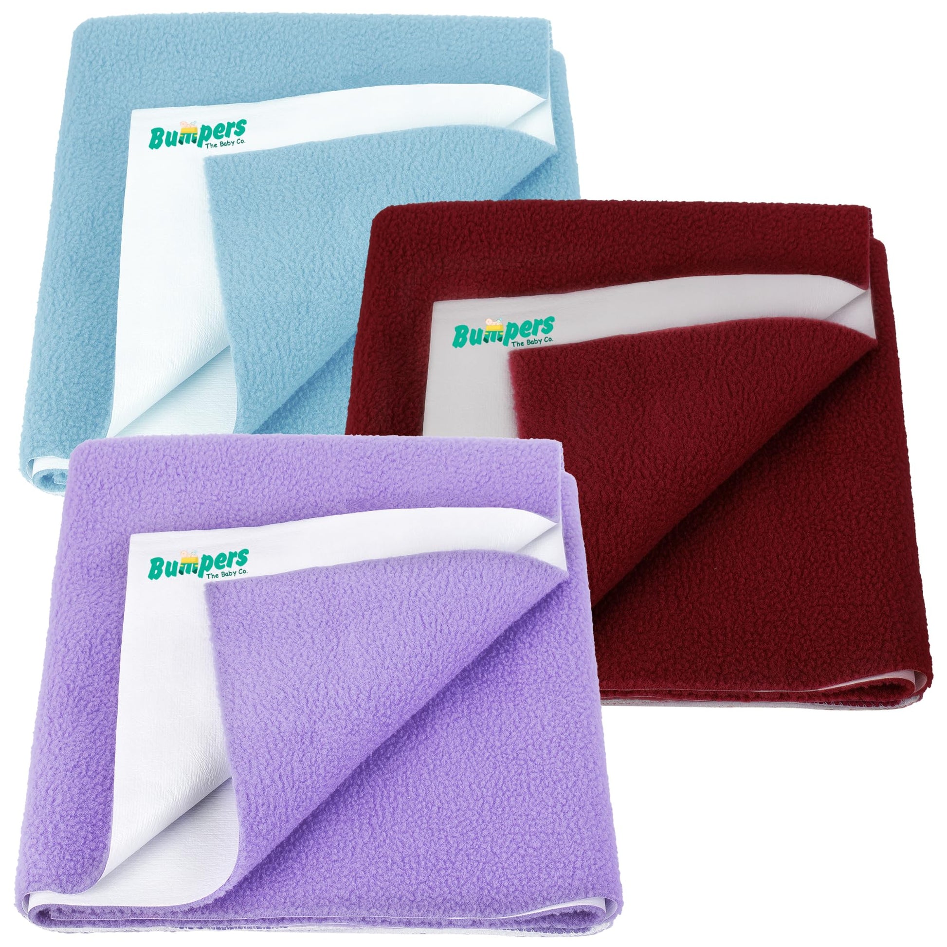 Bumpers AntiPiling Quick Dry & Absorbent Sheet Polycotton Baby Bed Protecting Waterproof Mat (Violet, Maroon, Light Blue, Small