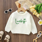 Ayalinggo Valentines Baby Girl Boy Outfit Toddler Knit Sweater Long Sleeve Crewneck Sweatshirt St Patricks Day Clothes (White Lu