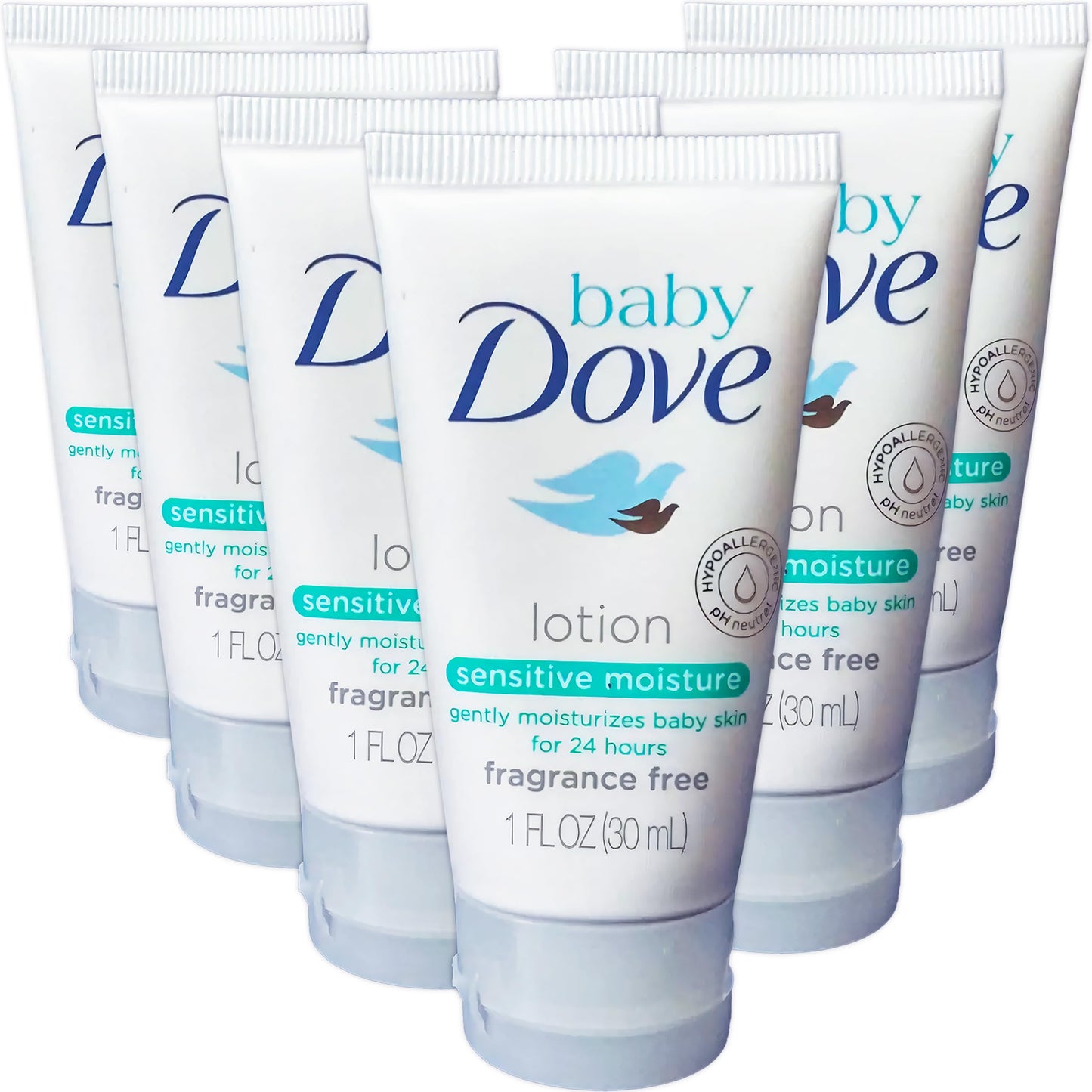 Baby Dove Sensitive Moisture Baby Lotion, 6 Pk Hypoallergenic Fragrance-Free For Sensitive Skin, Moisturizing Unscented Baby Lot