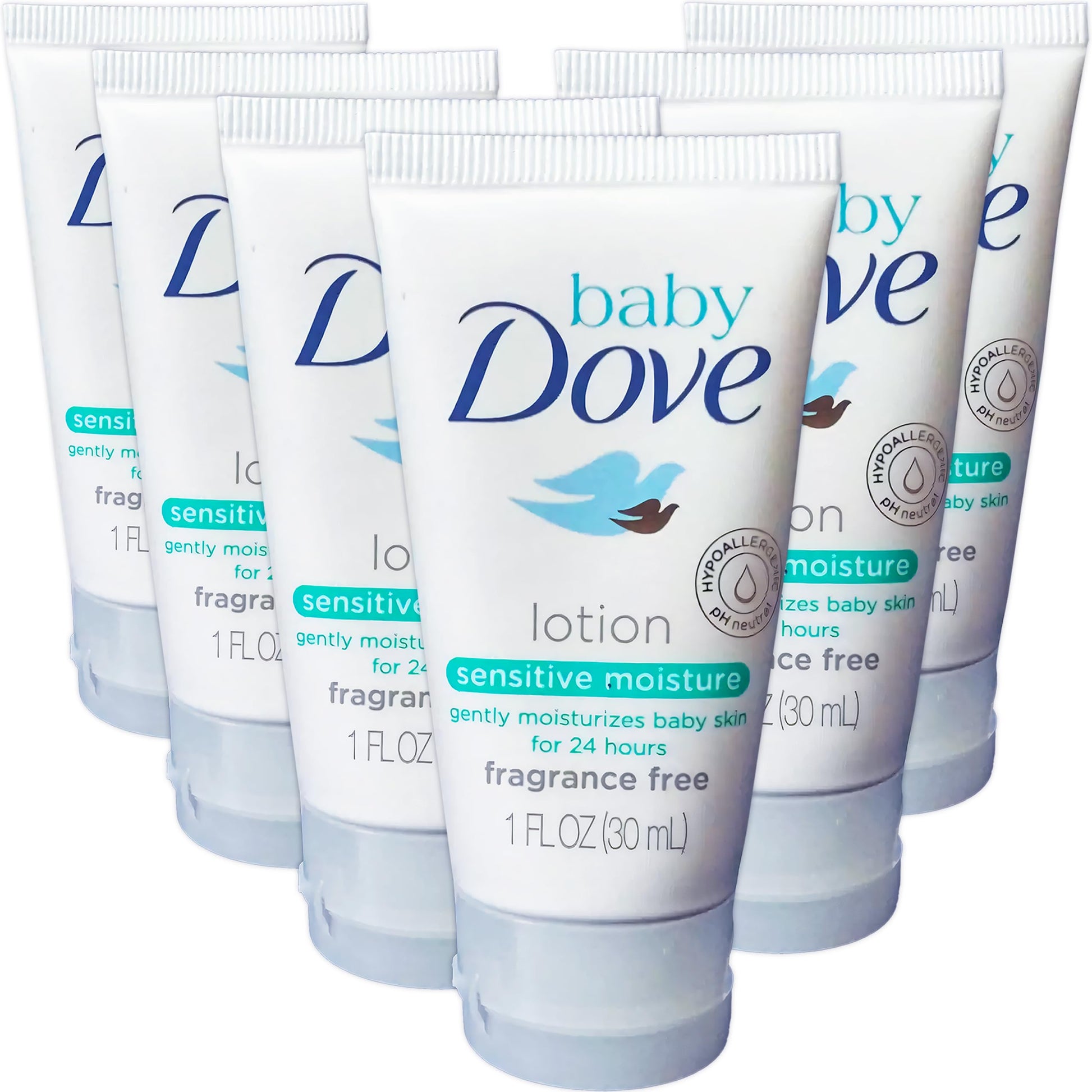 Baby Dove Sensitive Moisture Baby Lotion, 6 Pk Hypoallergenic Fragrance-Free For Sensitive Skin, Moisturizing Unscented Baby Lot