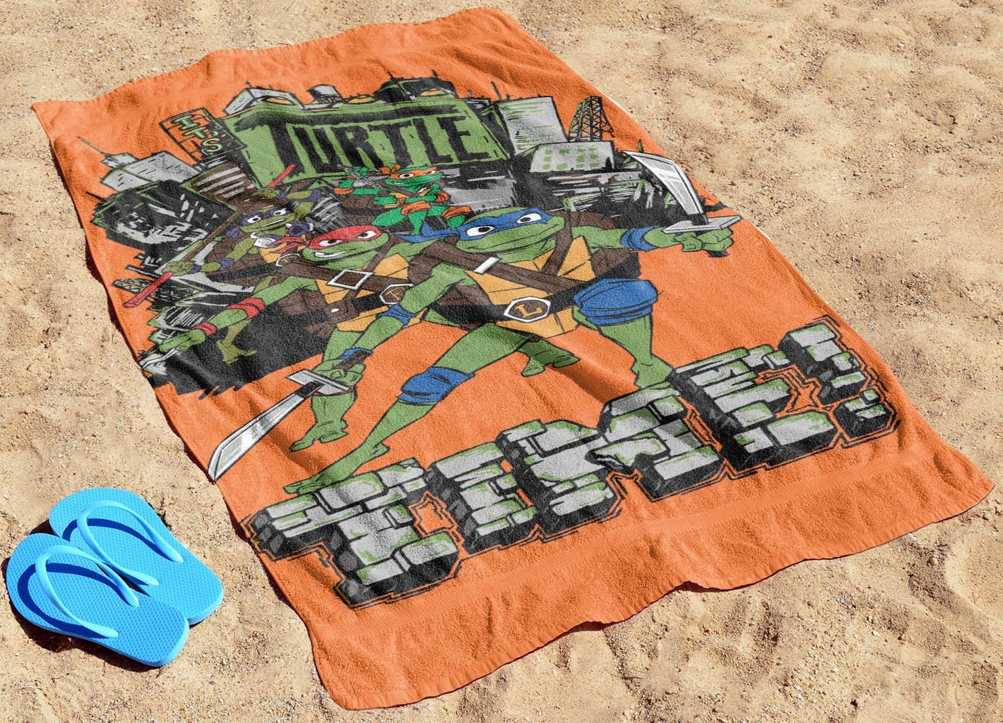 Jay Franco Nickelodeon Teenage Mutant Ninja Turtles Bath Pool Beach Towel - Kids Super Soft & Absorbent 100% Cotton Towel With L