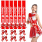 Vinsatin 6 Set Senior Sash 2026 Sport Satin Sash Glitter Cheer Hair Bow Senior Night Decor Cheerleader Gift Girl(Red)