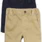 The Children'S Place Baby Boys And Toddler Stretch Chino Shorts, Flax/New Navy 2-Pack, 4T Us