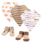 Hudson Baby Unisex Baby Cotton Bib And Sock Set, Pumpkin Pie, One Size