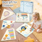 Pillowhale Tangram Activity Wall Busy Board Panels, 12-in-1 Learning Activity Center, Wooden Montessori Sensory Toys for Toddler