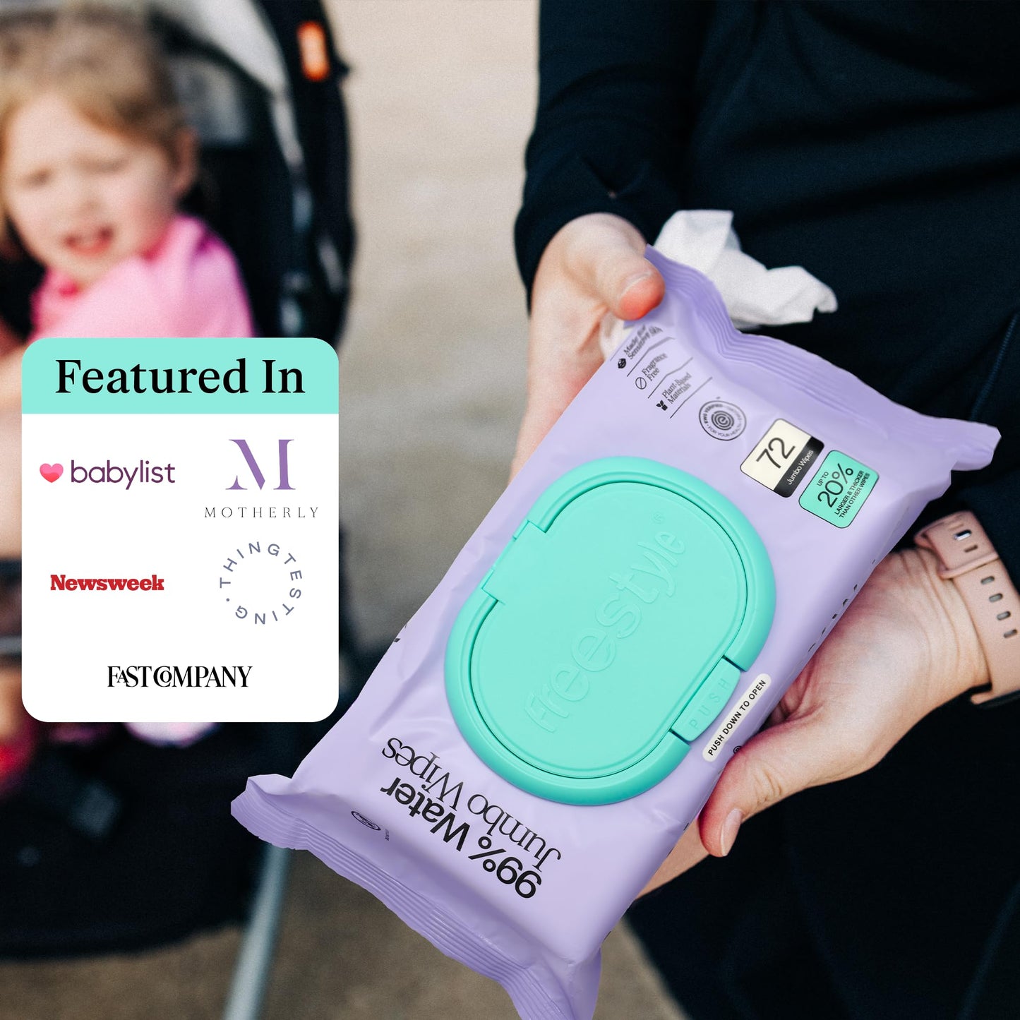Freestyle Soft Jumbo Baby Wipes, Hypoallergenic And Unscented, Water-Based Wet Wipes For Babies, Finely Suited For Sensitive Ski