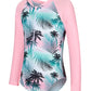 Uideazone Baby Girls One Piece Swimsuit Size 2 3D Printed Coconut Tree Long Sleeve Bathing Suit Summer Hawaiian Swimwear For Bea